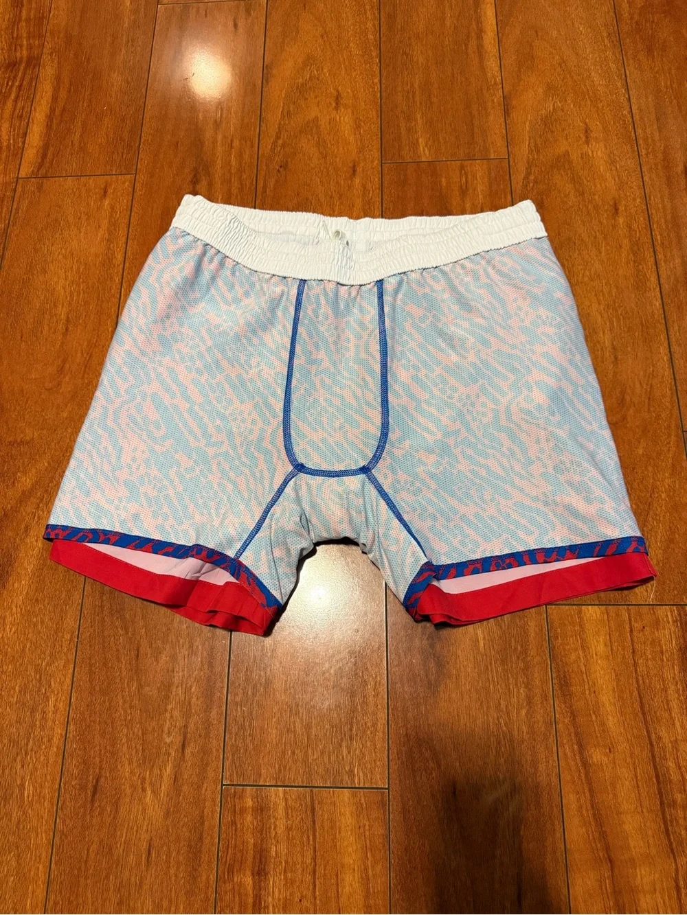 chubbies Red, Blue & White Colorblock Swim Trunks